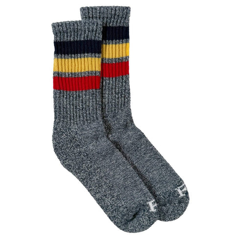 Frontier Cotton Marled Socks - Navy/Natural